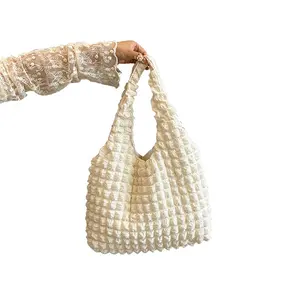 Benutzer definierte Bubble Flower Fashion Handtasche Frauen geraffte Hobo Shopping Einkaufstasche Lady Umhängetasche