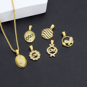 เครื่องประดับทองชุบ 24K คุณภาพส่งออกสำหรับผู้หญิง จี้รูปหัวใจมินิมอลแบบปรับแต่งได้ - Product Image 1