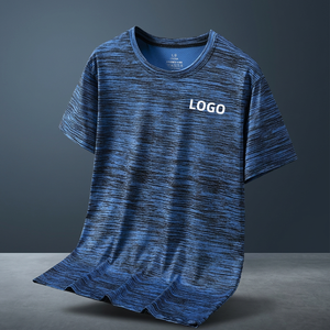 Camiseta Deportiva de Manga Corta para Hombre, Personalizada con Logotipo, Tejido de Rizo, Impresa, de Secado Rápido, Tallas Grandes, para Entrenamiento - Product Image 3