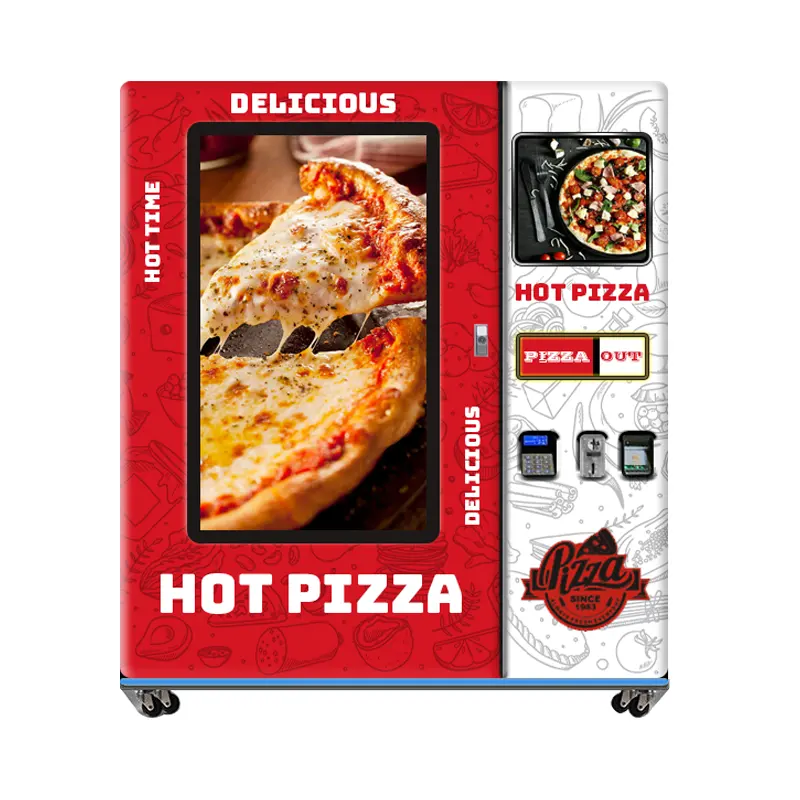 선명한보기 창이있는 피자 상자 자판기 9 인치 12 인치 스마트 피자 자판기