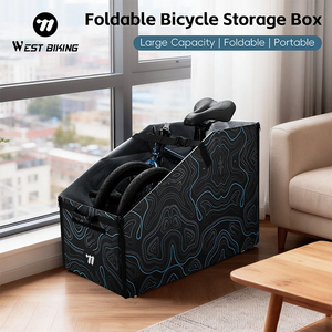 WEST BIKING Boîte de rangement pliable pour vélo de grande capacité 95L, imperméable, ultralégère, sac de rangement pliable pour vélo de 14 à 22 pouces - Product Image 1