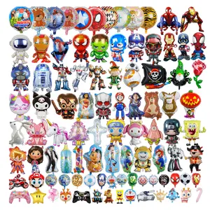 Wholesale Cartoon Foil Character Anime Mario Stitch Robot BB8 Cat Animal Baby Shower Globos Happy Birthday Party Decoration Toy