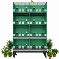 Petite cage d'élevage moderne en métal pour oiseaux, perroquets et canaris, conception multicouche avec plateau extractible, fermeture à clip, emballage en boîte