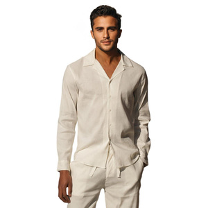 Gingtto <span class=keywords><strong>camicia</strong></span> di <span class=keywords><strong>lino</strong></span> Casual all'ingrosso <span class=keywords><strong>verde</strong></span> estate camicie a maniche lunghe uomo - Product Image 4