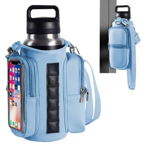 Sac de transport pour bouteille d'eau de sport portable personnalisé, support magnétique, pochette étanche en néoprène pour téléphone, porte-monnaie, accès à l'écran transparent - Product Image 5