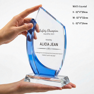Trophée en <span class=keywords><strong>cristal</strong></span> personnalisé en forme de voilier, plaque gravée sur mesure, écologique, moderne, poli, pour l'excellence et la leadership en entreprise - Product Image 4