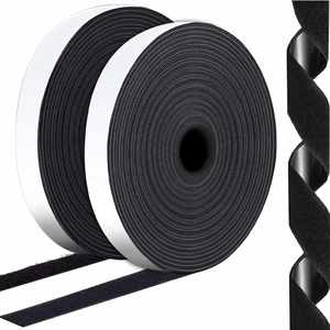 Rouleau de fermeture auto-agrippante en nylon noir robuste, ruban adhésif auto-adhésif pour la fixation des fenêtres, des cadres photo - Product Image 2