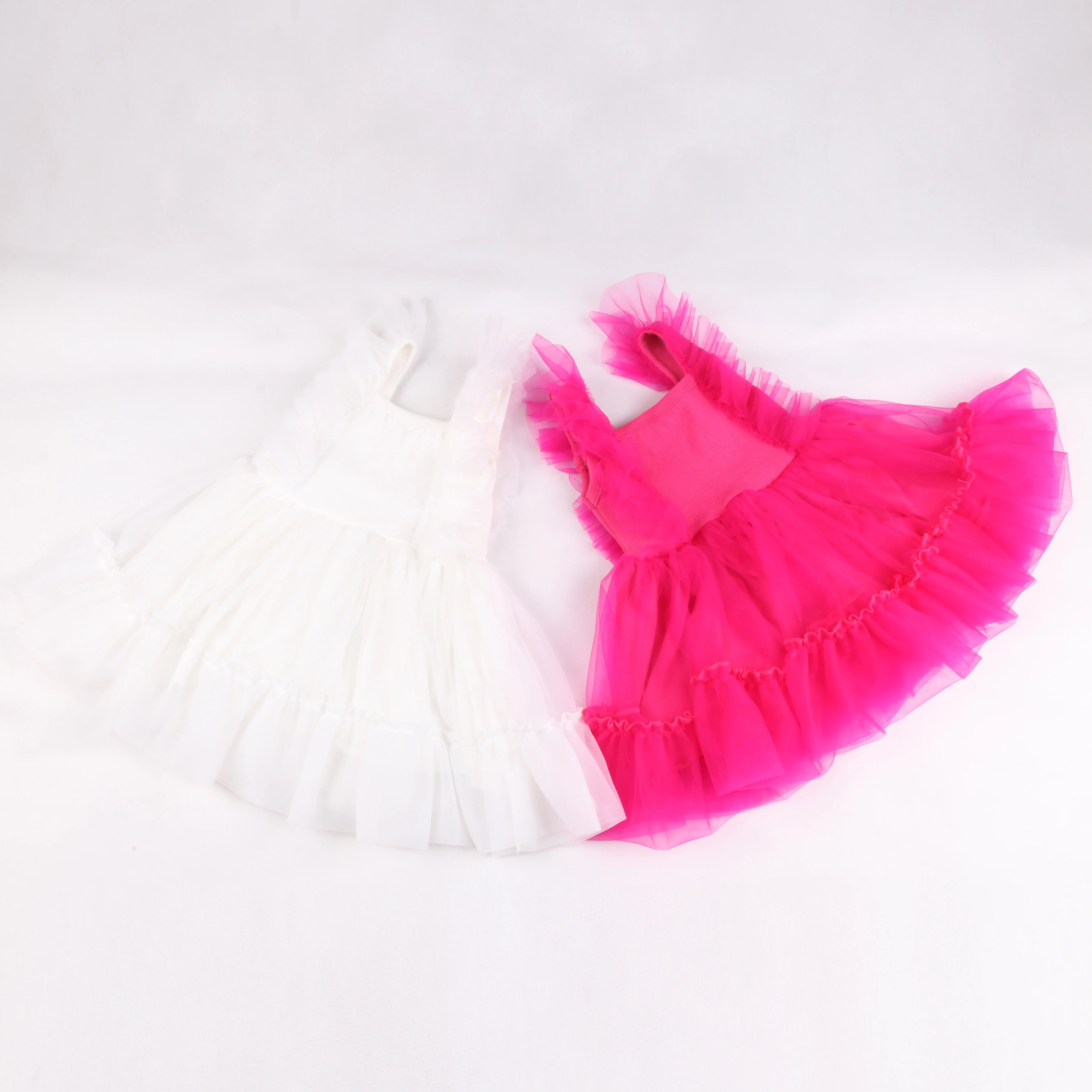 Prinzessin Mädchen Mode kurzes Kleid Kinder kleidung für Mädchen Pink Tutu Party kleid lässig Chiffon Kleid