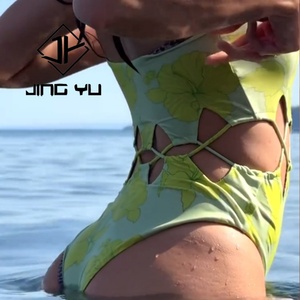 Maillot de bain une pièce en nylon recyclé personnalisé, imprimé bohème, de haute qualité, avec bretelles latérales, OEM - Product Image 3