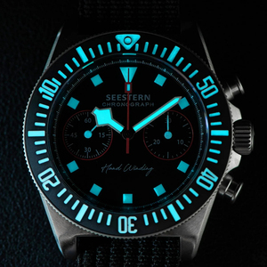 Haute qualité en acier sport pilote mouette mécanique chronographe 1901 mouvement à remontage manuel magique Nylon autocollant montre hommes à vendre - Product Image 6