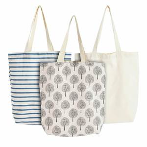 Bolsa de Compras Azul Reutilizable Ligera para la Escuela y la Vida Diaria, Bolsa de Hombro a Rayas, Bolsa de Lona - Product Image 6