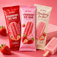 Emballage personnalisé pour bâtonnets de crème glacée de qualité alimentaire, sacs en plastique pour aliments congelés, feuille d'aluminium, sacs à popsicles scellés à l'arrière, OEM