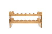 Meuble de rangement pour 12 bouteilles de vin en bambou naturel, design moderne, support à vin en bois, autoportant, empilable, pour comptoir