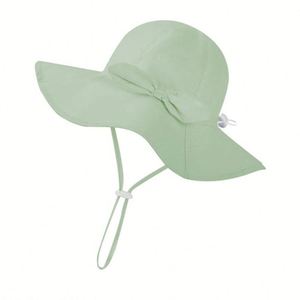 Sombrero de Pescador para Niños 2025, Sombrero de Sol para Bebés de Color Sólido con Lazo, Gorra de Protección Solar para Niños y Niñas con Ala Ancha - Product Image 6