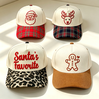 Gorras de Navidad Personalizadas a la Moda, las Favoritas de Santa Claus, de 5 Paneles, de Dos Tonos, Estructuradas, con Cierre a Presión, para Navidad