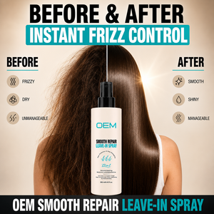 Spray réparateur lissant sans rinçage, protecteur thermique et démêlant pour cheveux, fourni par l'usine, pour distributeurs de marques privées et usines OEM - Product Image 5