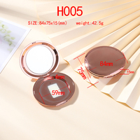 H005 Boîte à Poudre Fine Dorée Ovale Métallique de Remplacement Personnalisée, Miroir en Aluminium, Logo Imprimé par Sérigraphie pour Cosmétiques