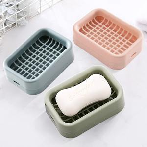 Jabonera Rectangular Rosa con Rejilla de Drenaje 12x8x3cm, Material PP, Diseño Antiacumulación de Agua - Product Image 2