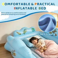 Lit gonflable personnalisé pour enfants, thème nuage bleu de dessin animé, transfrontalier, double usage, avec matelas intérieur floqué, mobilier de maison