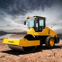 Rouleau compacteur vibrant à tambour unique FURD pour routes, 6 tonnes, moteur diesel refroidi par eau, pompe à haute performance, compacteur à roulement élevé