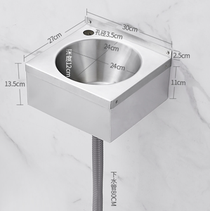Évier mural compact carré en acier inoxydable SS304, lavabo durable en acier inoxydable avec crédence pour camping-car, <span class=keywords><strong>caravane</strong></span> et petite <span class=keywords><strong>salle</strong></span> <span class=keywords><strong>de</strong></span> <span class=keywords><strong>bain</strong></span> - Product Image 6