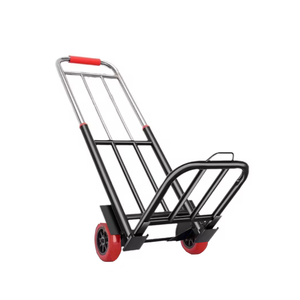 Chariot à bagages industriel portable à deux roues en acier inoxydable, chariot d'épicerie, plate-forme pliable tirée à la main, outils de stockage - Product Image 1