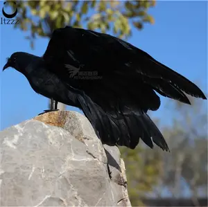 Atacado chamariz do pássaro da coruja-2019 novo Melhor Preço Coruja Pena Corvo Corvo Chamariz Artesanal Corpo Duro Pássaro Scarer Emplumada Morto Corvo Caça Decoy