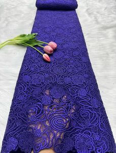 NI.AI kabel Guipure kualitas tinggi tali renda kain polos renda Nigeria bahan garmen untuk pesta Afrika - Product Image 6