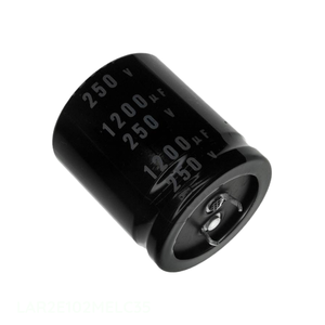 Condensador de canal del fabricante LAR2E102MELC35, de aluminio, de 1000uF, 20%, 250V, tipo SNAP TH, de 1000 uF, de montaje a través de orificio. - Product Image 1