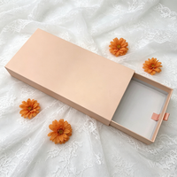 Boîte cadeau orange clair de style tiroir avec fonction coulissante, emballage en papier spécial pour chocolat, bonbons et aliments