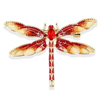 Broche Libellule Coréenne Originale Faite à la Main, Incrustée de Diamants, en Alliage de Strass et Émail Goutte d'Huile, pour Hommes et Femmes