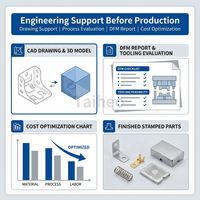 Pièces de fabrication en acier inoxydable et aluminium, usinées par estampage et formage de tôles, pour supports