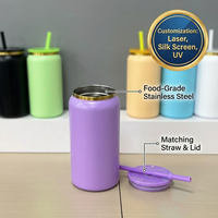 Gobelet isotherme double paroi 16 oz couleurs pastel mat avec paille, personnalisable OEM/ODM, idéal pour les cadeaux d'entreprise