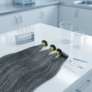 Extensiones de Cabello Humano Vietnamita con Punta K, Estilo Ondulado, Color Gris, Queratina, Cabello Liso Natural - Product Image 3