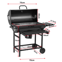 Barbecue vertical sans fumée 3 en 1 avec rôtissoire automatique pour jardin et cuisine en plein air