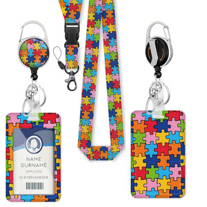 In-stock fun puzzle badge scrolls, bus cards, name tags, <b>ID</b> cards, exhibition work permits, <b>ID</b> cards, neck straps - Product Image 1