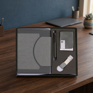 Set de Regalo Personalizado con Organizador A4 de Tapa Dura, Bolígrafo, Tarjetero, Llavero Metálico y Cubierta de Imitación de Cuero, Agenda Ejecutiva - Product Image 1