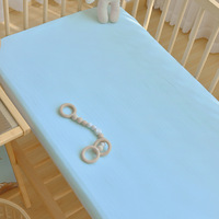 Housse de matelas en coton imprimé vert fruit pour bébé, drap de lit d'été en soie glacée épissée pour enfants, 300 fils/cm²