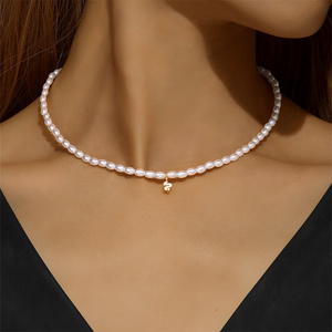 Collier ras du cou CANNER Simple S925 en argent sterling avec pendentif serpent en zircon et perle millet française pour femme - Product Image 5