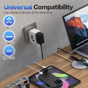 Cargador de viaje portátil en todo el mundo Adaptador universal USB dual todo en uno para AU EU US UK para función de computadora portátil y cámara PD - Product Image 3