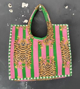 Sac fourre-tout matelassé en coton imprimé au bloc, fonctionnel pour le bureau, le marché, les sorties décontractées et les voyages, sac à bandoulière - Product Image 1