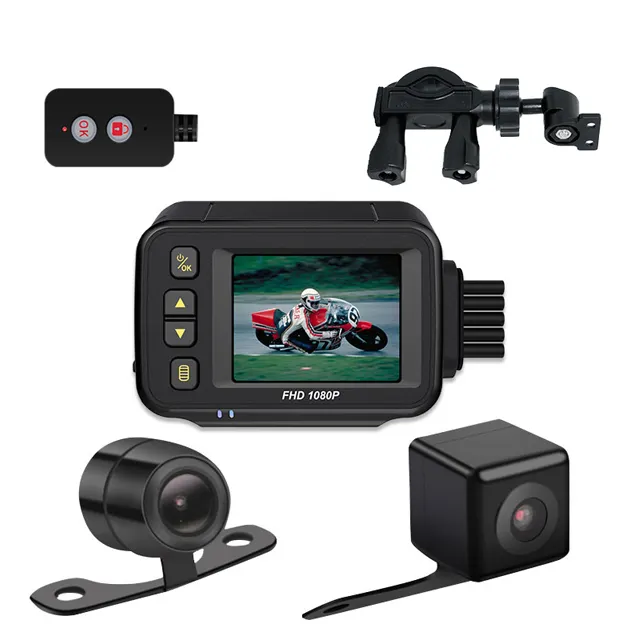 Wholesale Dual Lens Motorcycle DVR 2.0'' Display support 8GB-32GB Motorcycle Driving Recorder MT30