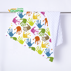 <span class=keywords><strong>Couverture</strong></span> personnalisée pour bébé 30x40 pouces, double couche, en <span class=keywords><strong>Minky</strong></span> Dot et peluche courte, pour impression par sublimation - Product Image 2