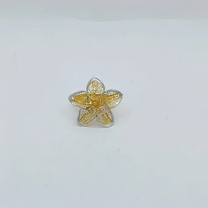 Bague florale en or de luxe pour femme, design élégant de fleurs, finition taillée diamant, parfaite pour un mariage, une fête, un cadeau ou un usage quotidien - Product Image 3