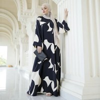 Abaya Femme Musulmane Grande Taille Respirante en Soie Arabe Noire et Beige avec Broderie Floquée Style Turc de Dubaï – Jilbab Traditionnel