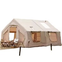 Famille Camping en plein air tente Portable étanche une chambre gonflable maison aluminium pôle Oxford tissu Structure automatique