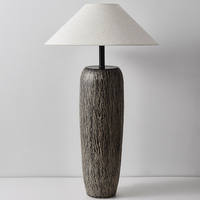 Wabi Sabi Accueil Hôtel Céramique Coin Stand Lumière Tissu Abat-Jour Vintage Lampadaires pour Salon Décor