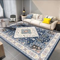 Tapis persan vintage, paillasson rétro vieilli, tapis en chenille gris imprimé, tapis carré en peluche pour salon, usage quotidien familial