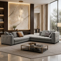 Ensemble de canapés carrés modernes en tissu YUANCHANG avec pieds en acier inoxydable, 2 places, pour appartement, villa, salon, canapé de luxe