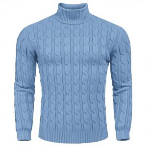 Suéteres de Cuello Alto para Hombre, Talla Grande, Bordados, Transpirables, con Forro de Algodón, para Otoño e Invierno, Venta al Por Mayor Personalizada - Product Image 1